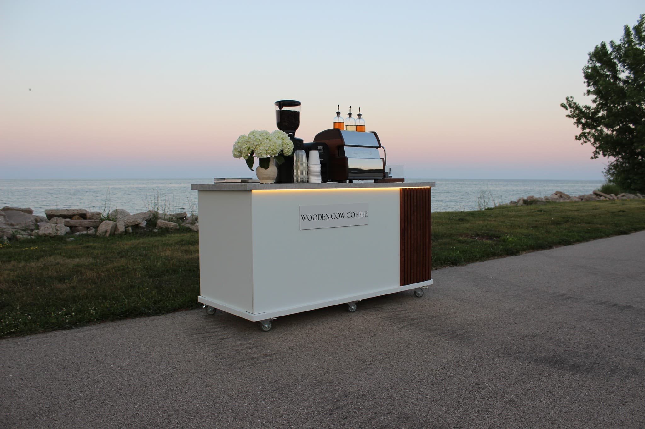 Mobile espresso bar setup ready for a brand activation