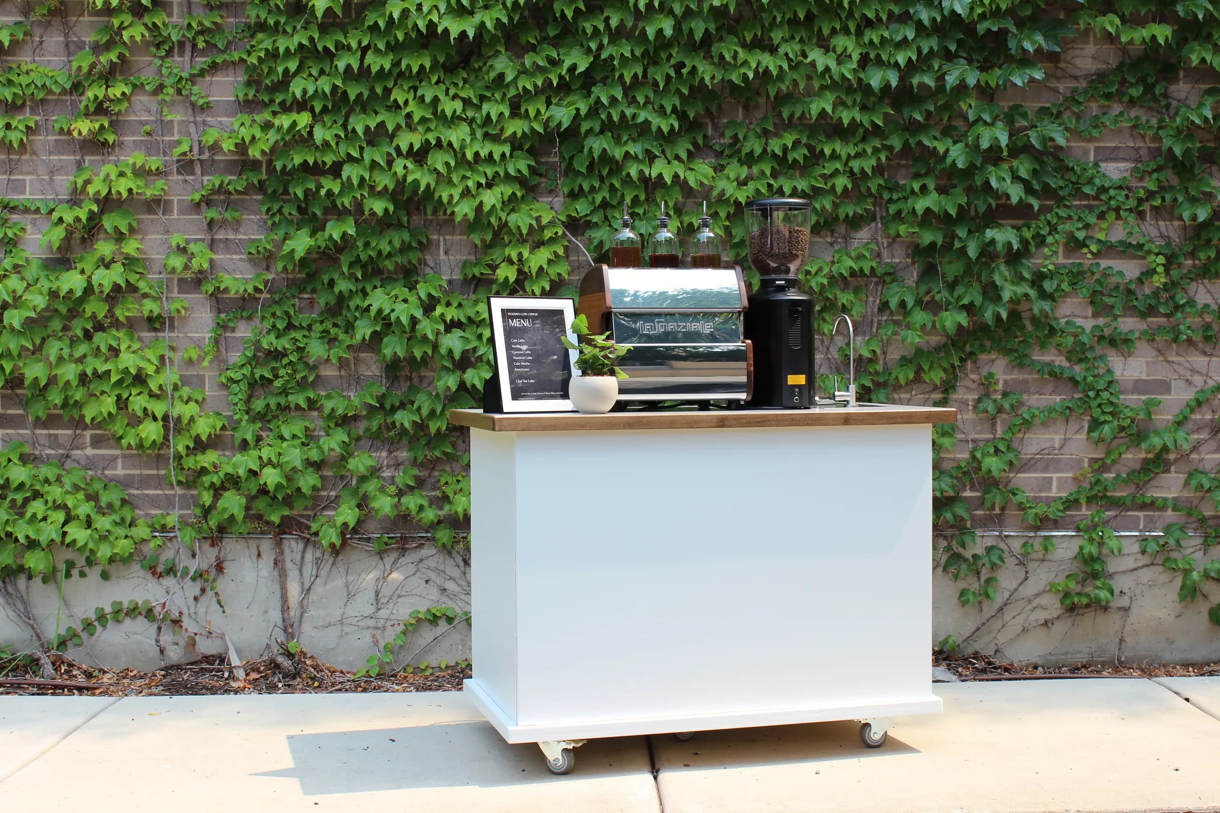 Wooden Cow Coffee mobile coffee cart and team in Milwaukee, WI